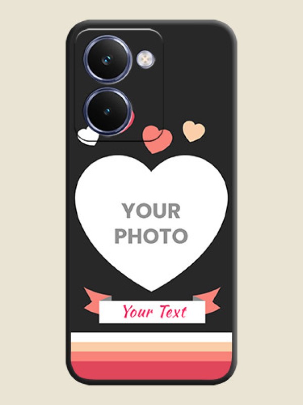Custom Love Shaped Photo with Colorful Stripes On Space Black Custom Soft Matte Mobile Back Cover - Realme P3 Ultra 5G - alternate view