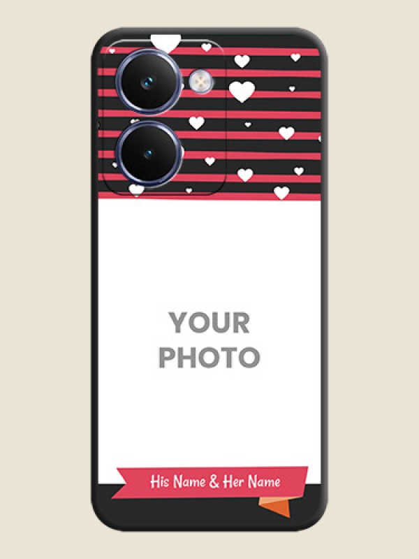 Custom White Color Love Symbols with Pink Lines Pattern On Space Black Custom Soft Matte Mobile Back Cover - Realme P3 Ultra 5G - alternate view