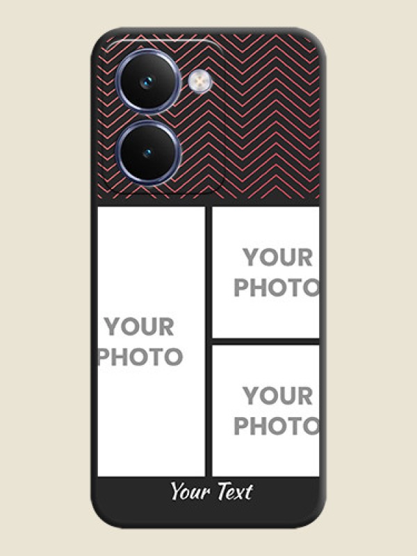 Custom Wave Pattern with 3 Image Holder On Space Black Custom Soft Matte Mobile Back Cover - Realme P3 Ultra 5G - alternate view