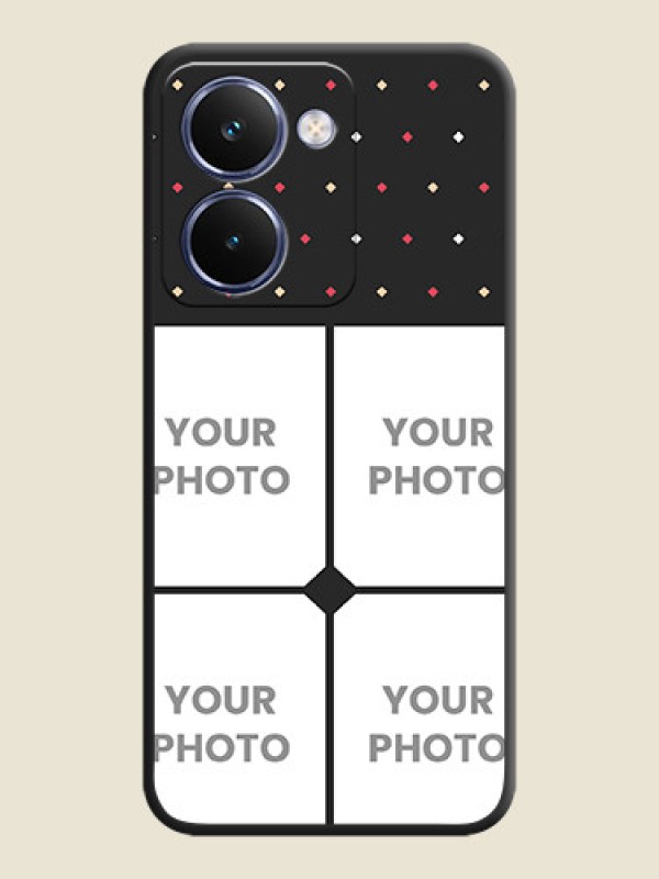 Custom Multicolor Dotted Pattern with 4 Image Holder On Space Black Custom Soft Matte Mobile Back Cover - Realme P3 Ultra 5G - alternate view