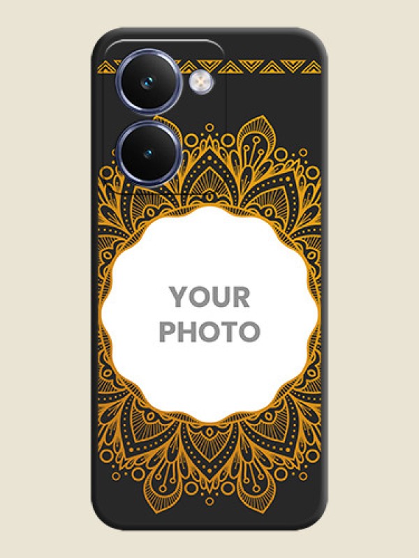 Custom Round Image with Floral Design On Space Black Custom Soft Matte Mobile Back Cover - Realme P3 Ultra 5G - alternate view