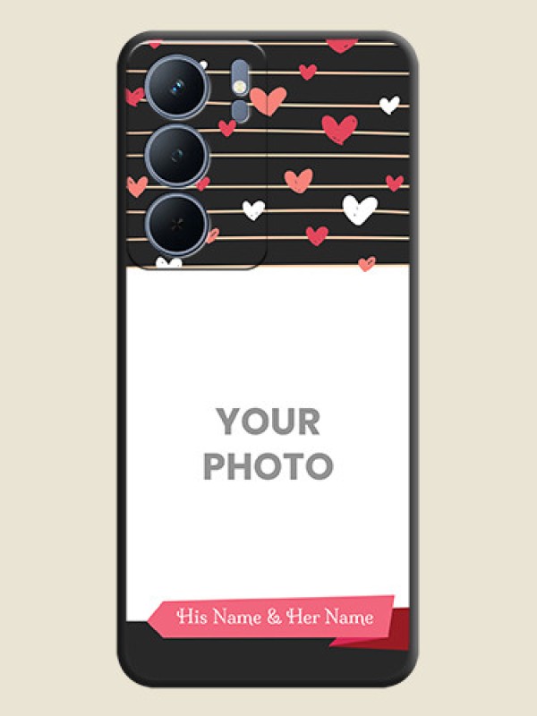 Custom Love Pattern with Name on Pink Ribbon on Photo On Space Black Custom Soft Matte Mobile Back Cover - Realme P3x 5G - alternate view