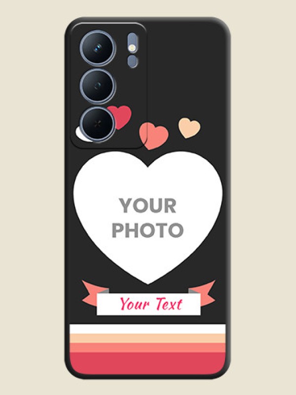 Custom Love Shaped Photo with Colorful Stripes On Space Black Custom Soft Matte Mobile Back Cover - Realme P3x 5G - alternate view