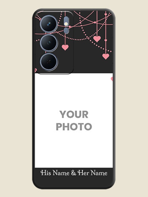 Custom Pink Love Hangings with Text On Space Black Custom Soft Matte Mobile Back Cover - Realme P3x 5G - alternate view