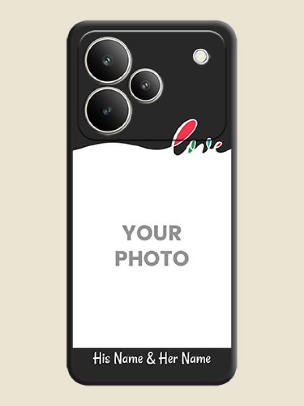 Custom Fall in Love Pattern with Picture on Photo On Space Black Custom Soft Matte Mobile Back Cover - Realme P4 5G - alternate view