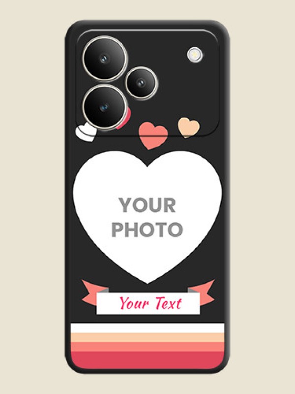Custom Love Shaped Photo with Colorful Stripes On Space Black Custom Soft Matte Mobile Back Cover - Realme P4 5G - alternate view