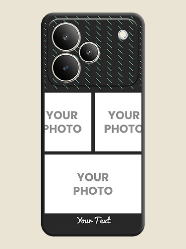 Custom Cross Dotted Pattern with 2 Image Holder On Space Black Custom Soft Matte Mobile Back Cover - Realme P4 5G - alternate view