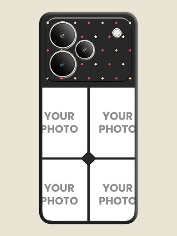 Custom Multicolor Dotted Pattern with 4 Image Holder On Space Black Custom Soft Matte Mobile Back Cover - Realme P4 5G - alternate view