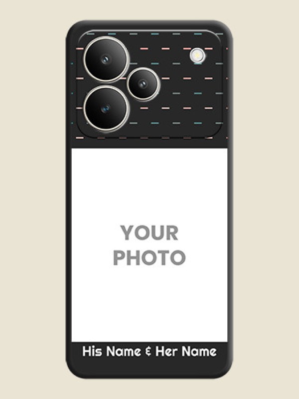 Custom Line Pattern Design with Text On Space Black Custom Soft Matte Mobile Back Cover - Realme P4 5G - alternate view