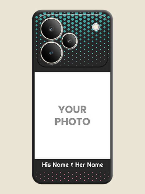 Custom Faded Dots with Grunge Photo Frame and Text On Space Black Custom Soft Matte Mobile Back Cover - Realme P4 5G - alternate view