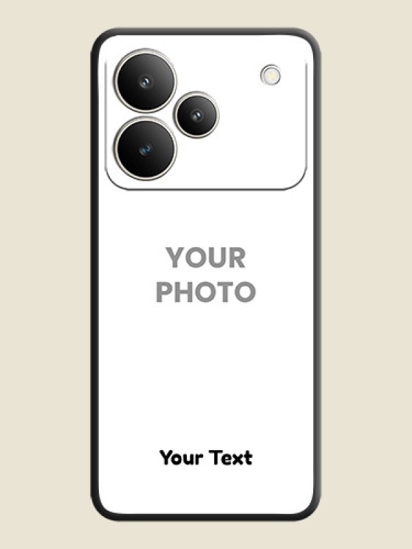 Custom Full Single Pic Upload With Text On Space Black Custom Soft Matte Mobile Back Cover - Realme P4 5G - alternate view