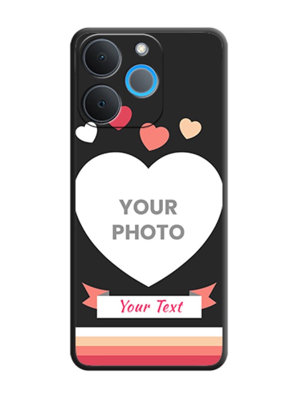 Custom Love Shaped Photo with Colorful Stripes On Space Black Custom Soft Matte Mobile Back Cover - Realme P4 Lite 4G - alternate view