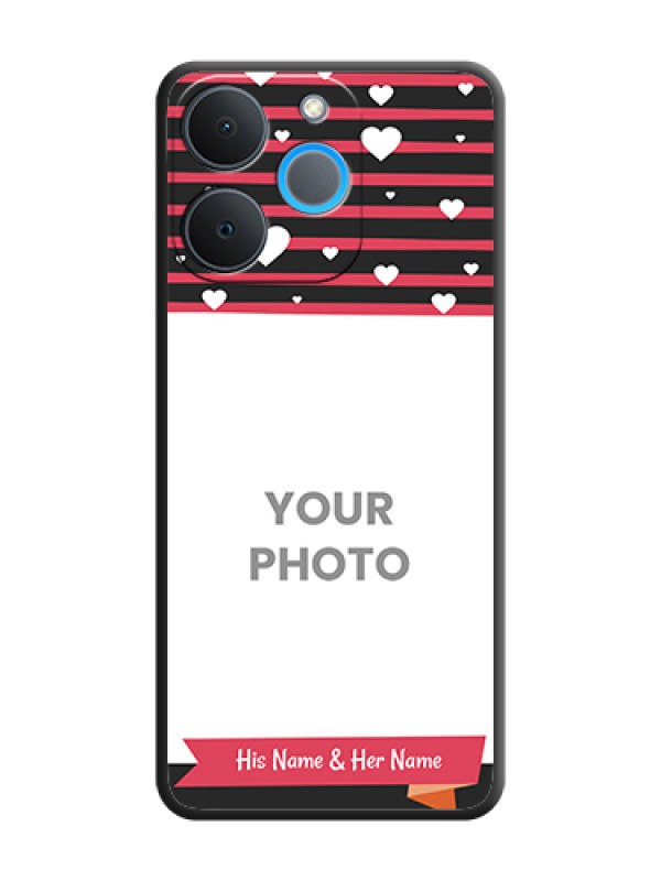 Custom White Color Love Symbols with Pink Lines Pattern On Space Black Custom Soft Matte Mobile Back Cover - Realme P4 Lite 4G - alternate view