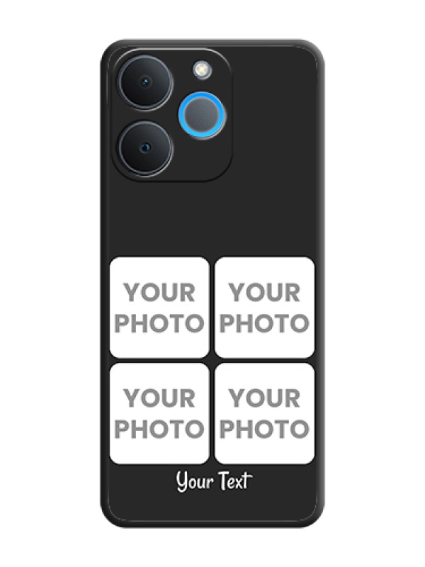 Custom Floral Art with 6 Image Holder on Photo On Space Black Custom Soft Matte Mobile Back Cover - Realme P4 Lite 4G - alternate view