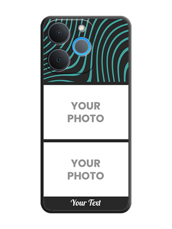 Custom Wave Pattern with 2 Image Holder On Space Black Custom Soft Matte Mobile Back Cover - Realme P4 Lite 4G - alternate view