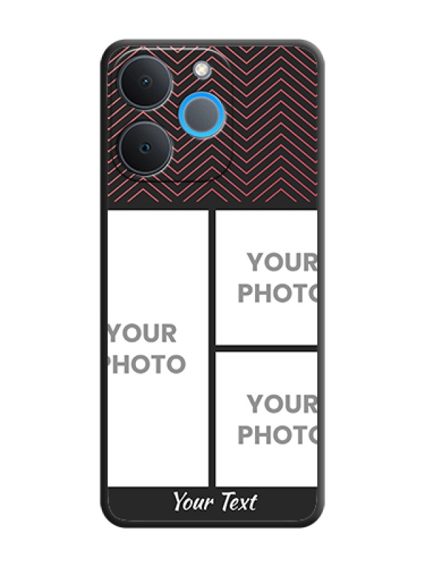 Custom Wave Pattern with 3 Image Holder On Space Black Custom Soft Matte Mobile Back Cover - Realme P4 Lite 4G - alternate view