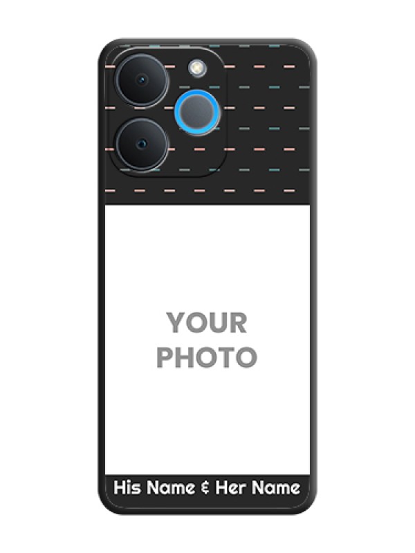 Custom Line Pattern Design with Text On Space Black Custom Soft Matte Mobile Back Cover - Realme P4 Lite 4G - alternate view