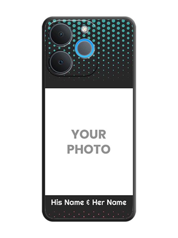 Custom Faded Dots with Grunge Photo Frame and Text On Space Black Custom Soft Matte Mobile Back Cover - Realme P4 Lite 4G - alternate view
