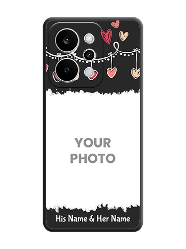 Custom Pink Love Hangings with Name On Space Black Custom Soft Matte Mobile Back Cover - Realme P4 Power 5G - alternate view