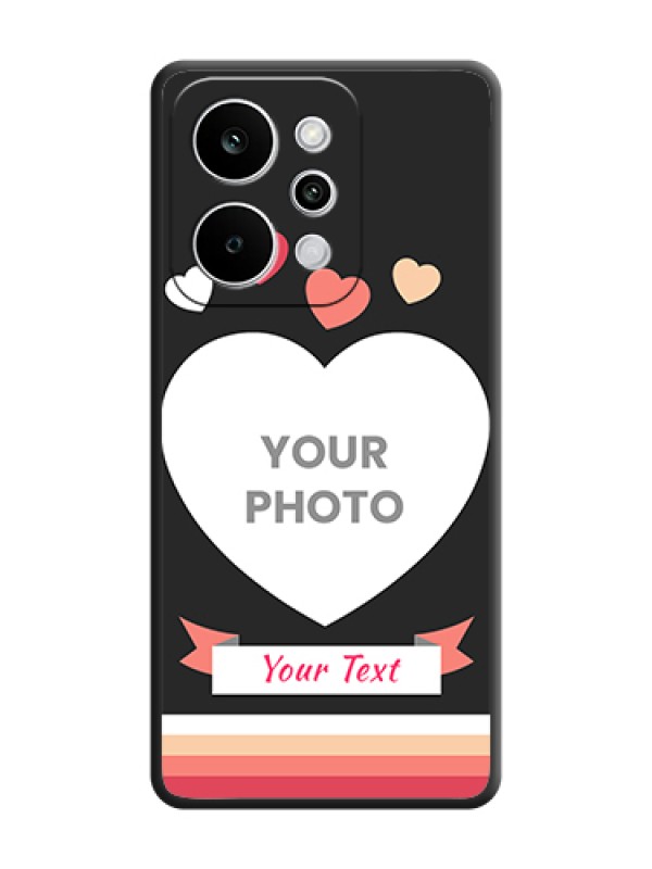 Custom Love Shaped Photo with Colorful Stripes On Space Black Custom Soft Matte Mobile Back Cover - Realme P4 Power 5G - alternate view