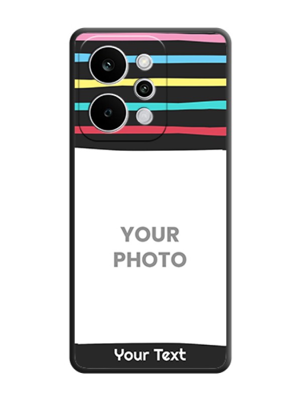 Custom Multicolor Lines with Image On Space Black Custom Soft Matte Mobile Back Cover - Realme P4 Power 5G - alternate view