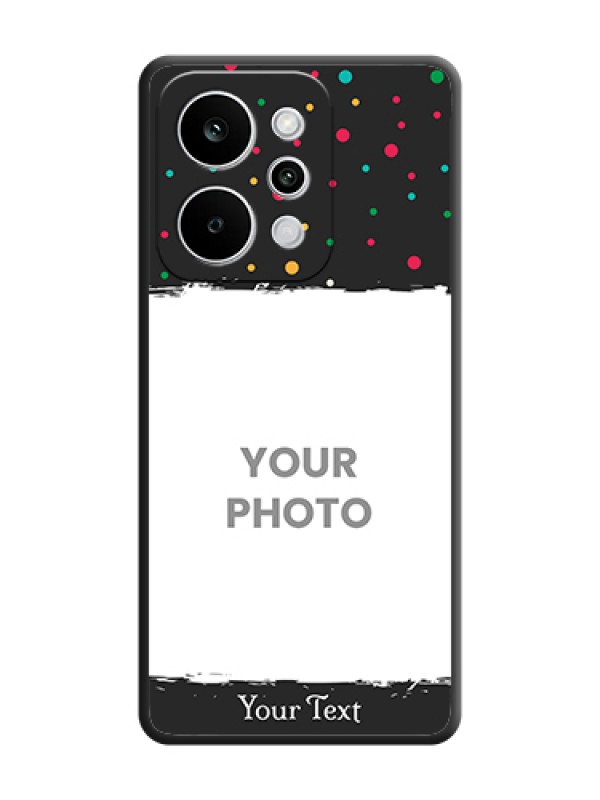 Custom Multicolor Dotted Pattern with Text On Space Black Custom Soft Matte Mobile Back Cover - Realme P4 Power 5G - alternate view