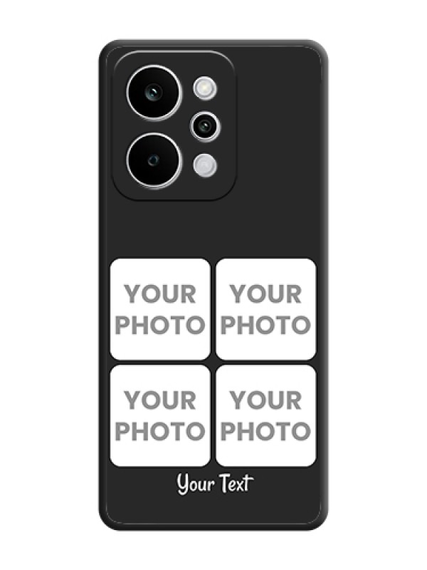 Custom Floral Art with 6 Image Holder on Photo On Space Black Custom Soft Matte Mobile Back Cover - Realme P4 Power 5G - alternate view