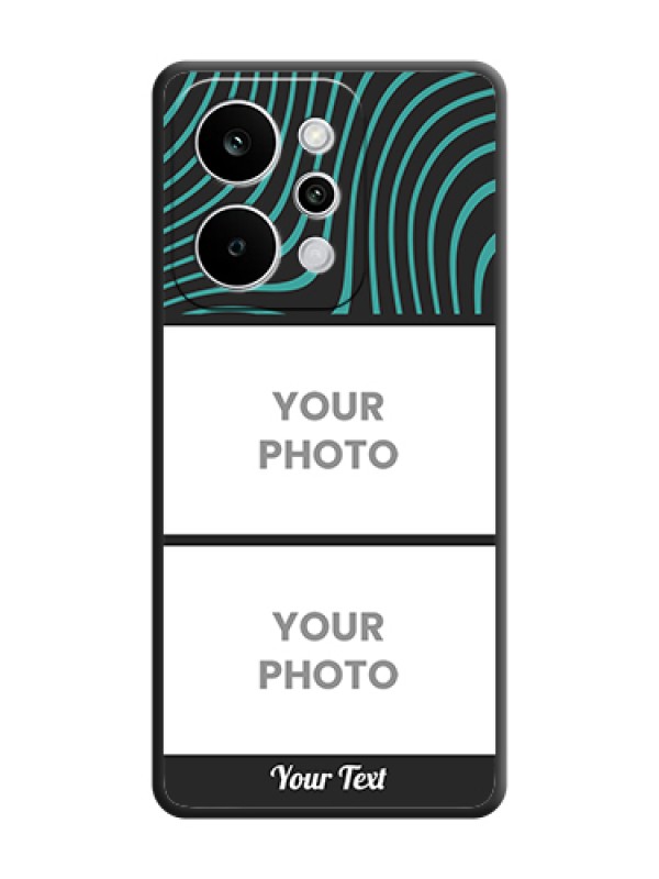 Custom Wave Pattern with 2 Image Holder On Space Black Custom Soft Matte Mobile Back Cover - Realme P4 Power 5G - alternate view