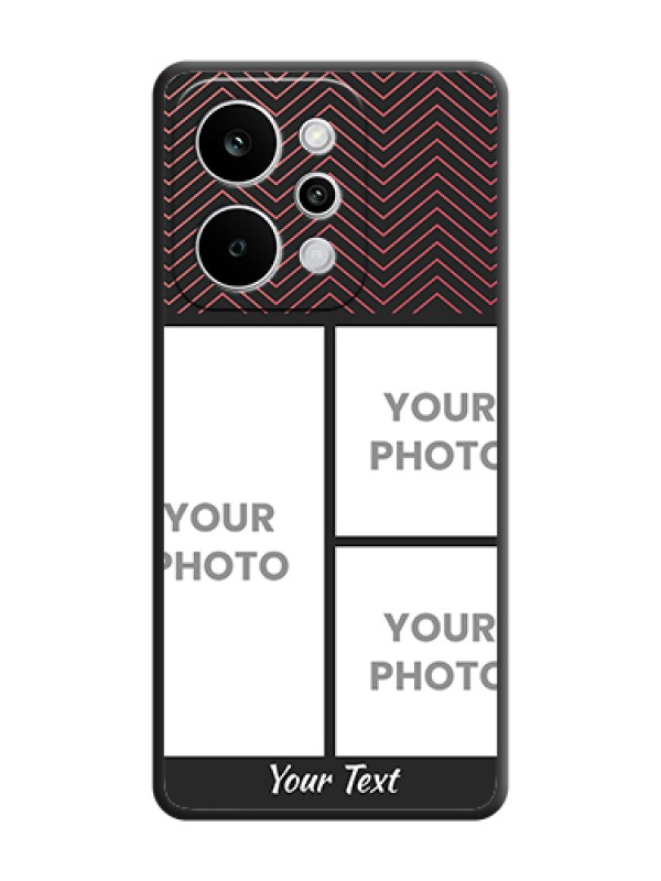 Custom Wave Pattern with 3 Image Holder On Space Black Custom Soft Matte Mobile Back Cover - Realme P4 Power 5G - alternate view