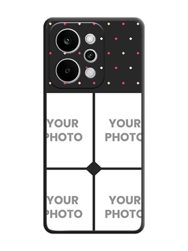 Custom Multicolor Dotted Pattern with 4 Image Holder On Space Black Custom Soft Matte Mobile Back Cover - Realme P4 Power 5G - alternate view