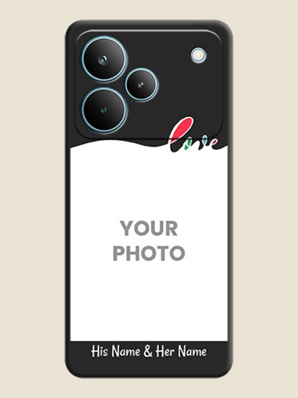 Custom Fall in Love Pattern with Picture on Photo On Space Black Custom Soft Matte Mobile Back Cover - Realme P4 Pro 5G - alternate view
