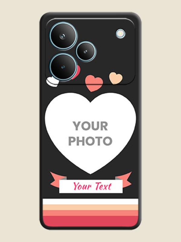Custom Love Shaped Photo with Colorful Stripes On Space Black Custom Soft Matte Mobile Back Cover - Realme P4 Pro 5G - alternate view