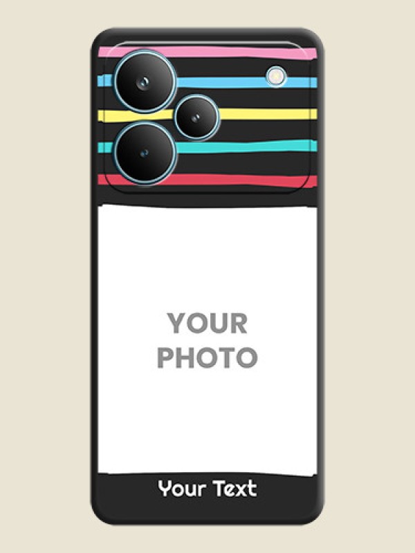 Custom Multicolor Lines with Image On Space Black Custom Soft Matte Mobile Back Cover - Realme P4 Pro 5G - alternate view