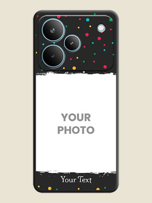 Custom Multicolor Dotted Pattern with Text On Space Black Custom Soft Matte Mobile Back Cover - Realme P4 Pro 5G - alternate view