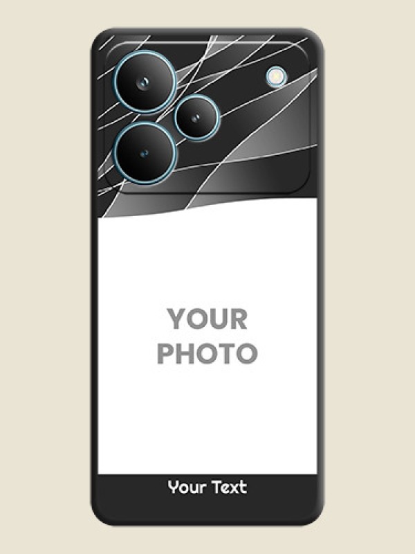 Custom Mixed Wave Lines on Photo On Space Black Custom Soft Matte Mobile Back Cover - Realme P4 Pro 5G - alternate view