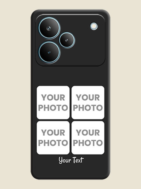 Custom Floral Art with 6 Image Holder on Photo On Space Black Custom Soft Matte Mobile Back Cover - Realme P4 Pro 5G - alternate view