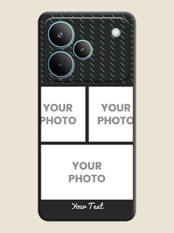 Custom Cross Dotted Pattern with 2 Image Holder On Space Black Custom Soft Matte Mobile Back Cover - Realme P4 Pro 5G - alternate view