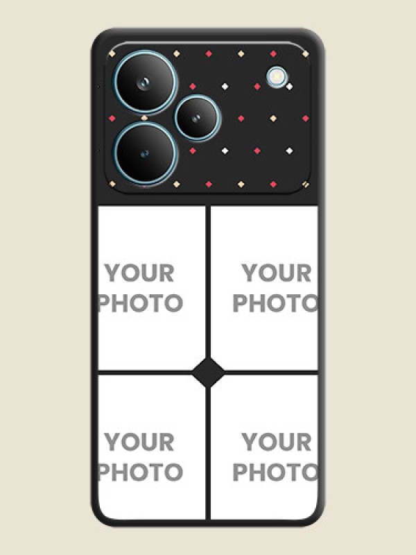 Custom Multicolor Dotted Pattern with 4 Image Holder On Space Black Custom Soft Matte Mobile Back Cover - Realme P4 Pro 5G - alternate view