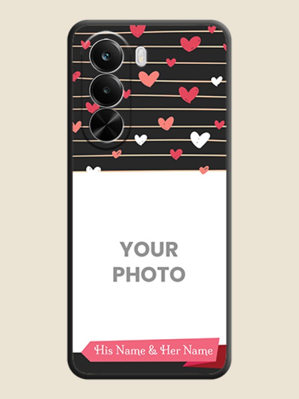 Custom Love Pattern with Name on Pink Ribbon on Photo On Space Black Custom Soft Matte Mobile Back Cover - Realme P4X 5G - alternate view