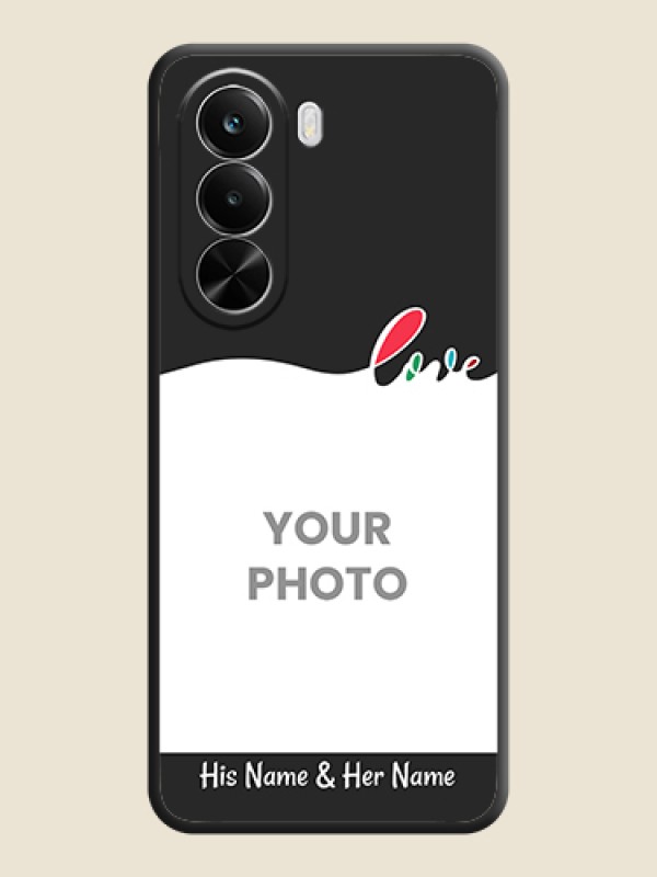 Custom Fall in Love Pattern with Picture on Photo On Space Black Custom Soft Matte Mobile Back Cover - Realme P4X 5G - alternate view