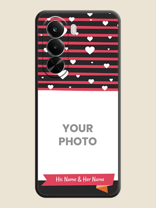 Custom White Color Love Symbols with Pink Lines Pattern On Space Black Custom Soft Matte Mobile Back Cover - Realme P4X 5G - alternate view