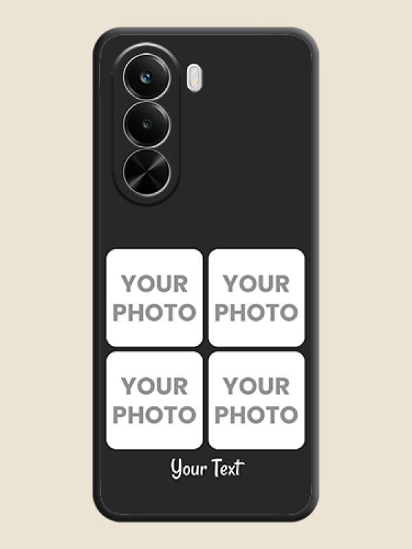 Custom Floral Art with 6 Image Holder on Photo On Space Black Custom Soft Matte Mobile Back Cover - Realme P4X 5G - alternate view