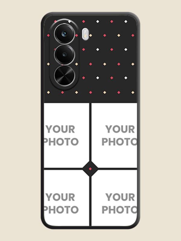 Custom Multicolor Dotted Pattern with 4 Image Holder On Space Black Custom Soft Matte Mobile Back Cover - Realme P4X 5G - alternate view