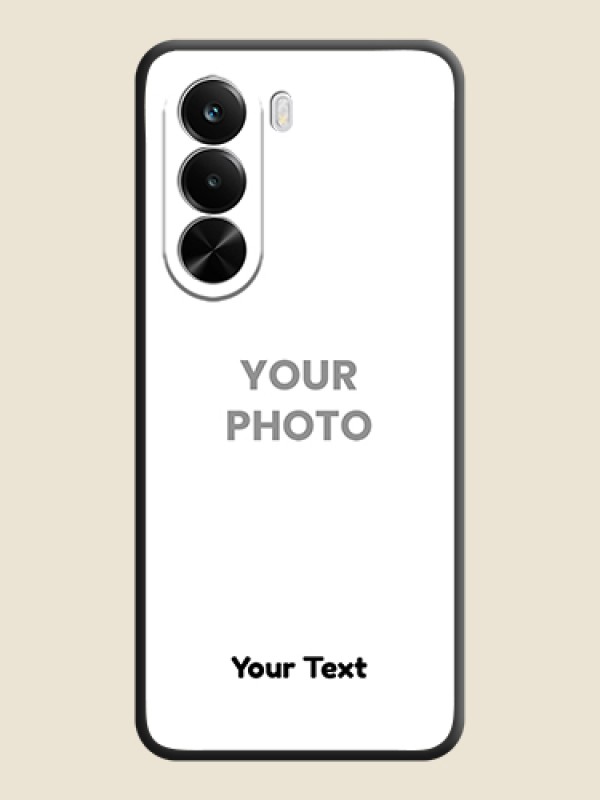 Custom Full Single Pic Upload With Text On Space Black Custom Soft Matte Mobile Back Cover - Realme P4X 5G - alternate view