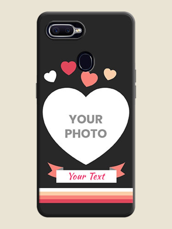 Custom Love Shaped Photo with Colorful Stripes on Personalised Space Black Soft Matte Cases - Realme U1 - alternate view