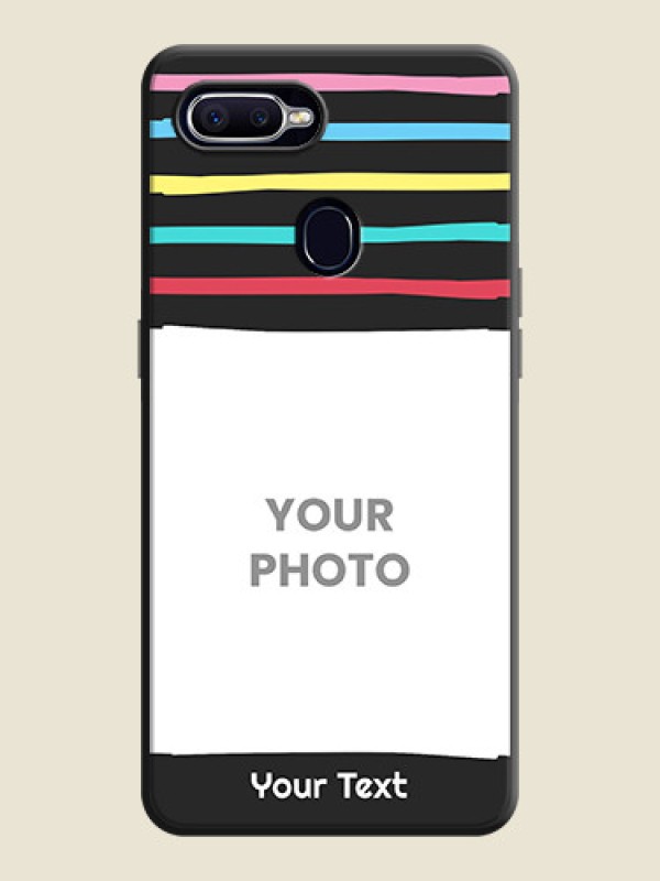 Custom Multicolor Lines with Image on Space Black Personalized Soft Matte Phone Covers - Realme U1 - alternate view