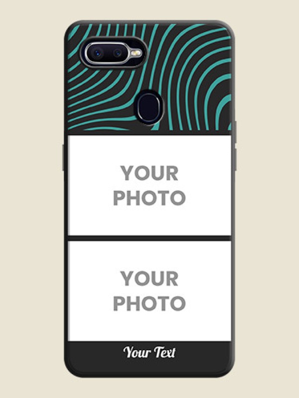 Custom Wave Pattern with 2 Image Holder on Space Black Personalized Soft Matte Phone Covers - Realme U1 - alternate view