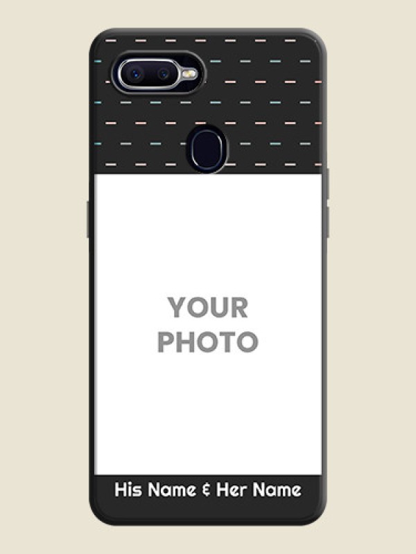 Custom Line Pattern Design with Text on Space Black Custom Soft Matte Phone Back Cover - Realme U1 - alternate view