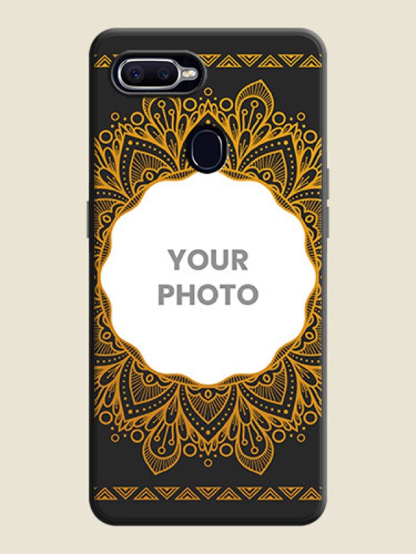 Custom Round Image with Floral Design - Photo on Space Black Soft Matte Mobile Cover - Realme U1 - alternate view