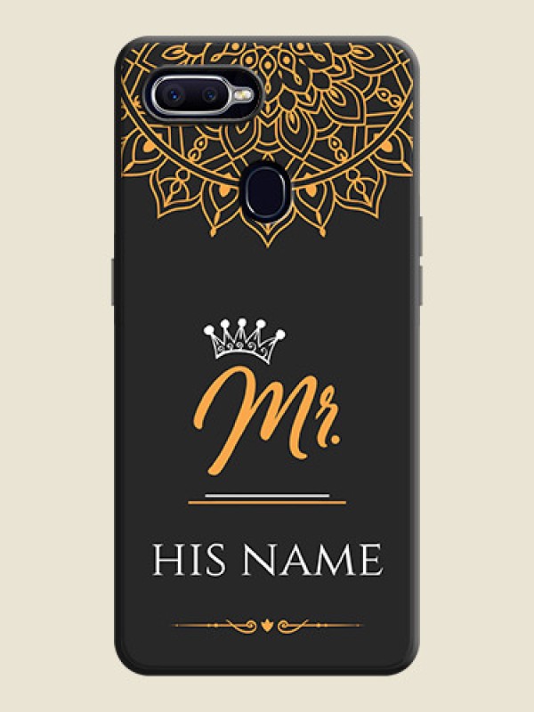 Custom Mr Name with Floral Design  on Personalised Space Black Soft Matte Cases - Realme U1 - alternate view